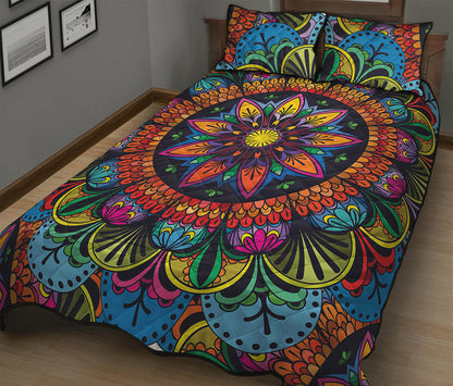 Colorful Mandala Print Quilt Bed Set