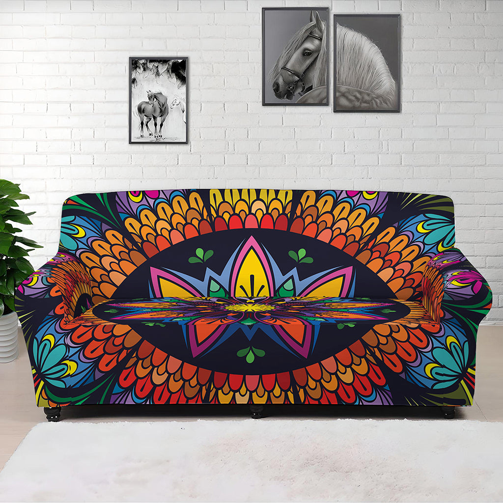 Colorful Mandala Print Sofa Cover