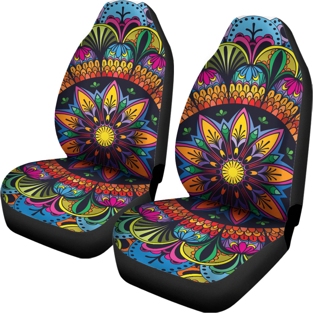 Colorful Mandala Print Universal Fit Car Seat Covers
