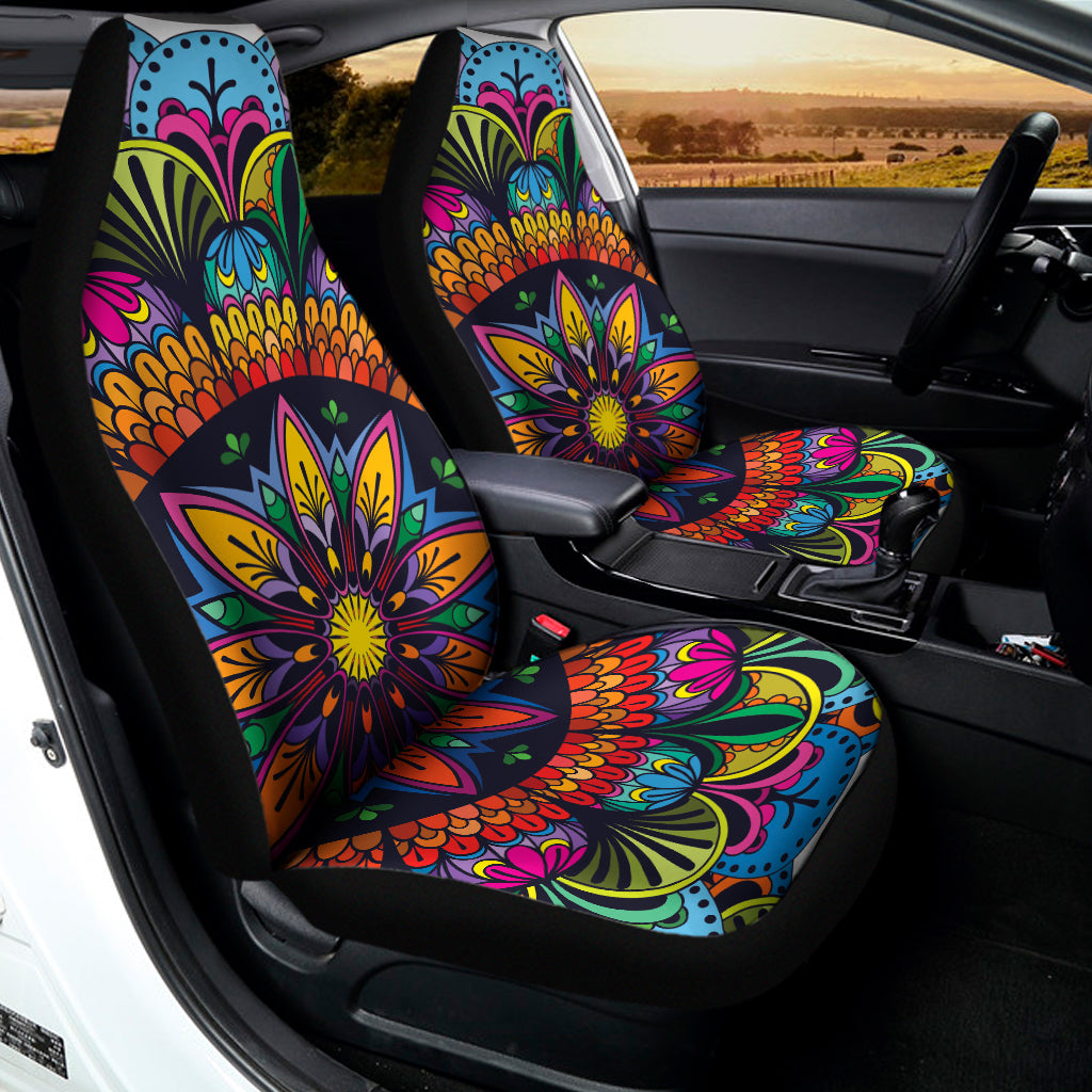 Colorful Mandala Print Universal Fit Car Seat Covers