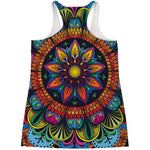 Colorful Mandala Print Women's Racerback Tank Top