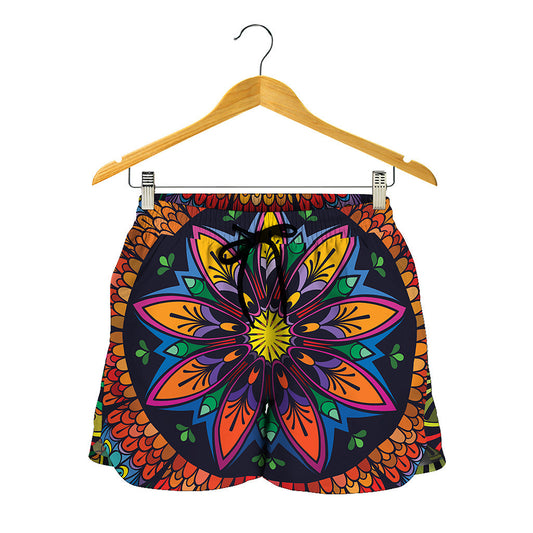 Colorful Mandala Print Women's Shorts