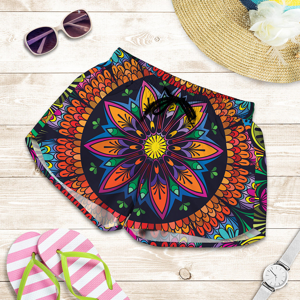 Colorful Mandala Print Women's Shorts