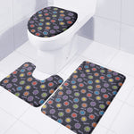 Colorful Maya Pattern Print 3 Piece Bath Mat Set