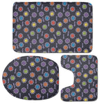 Colorful Maya Pattern Print 3 Piece Bath Mat Set