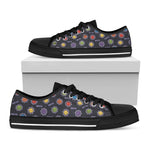 Colorful Maya Pattern Print Black Low Top Shoes