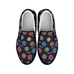 Colorful Maya Pattern Print Black Slip On Shoes