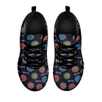 Colorful Maya Pattern Print Black Sneakers