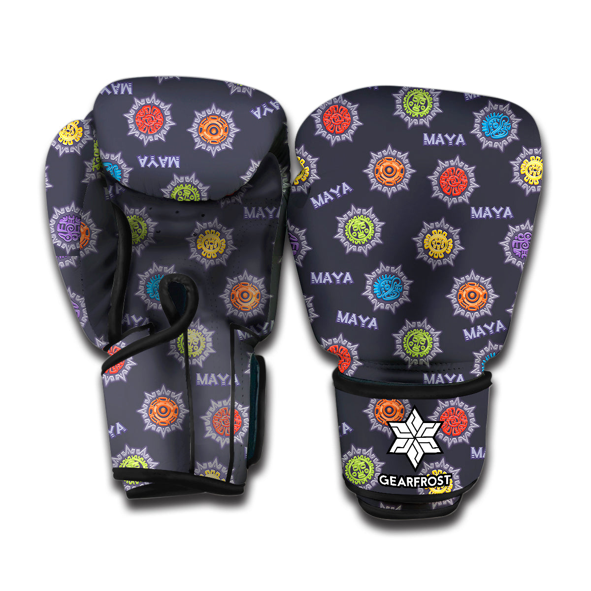 Colorful Maya Pattern Print Boxing Gloves
