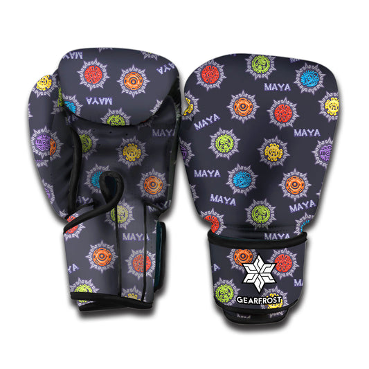 Colorful Maya Pattern Print Boxing Gloves