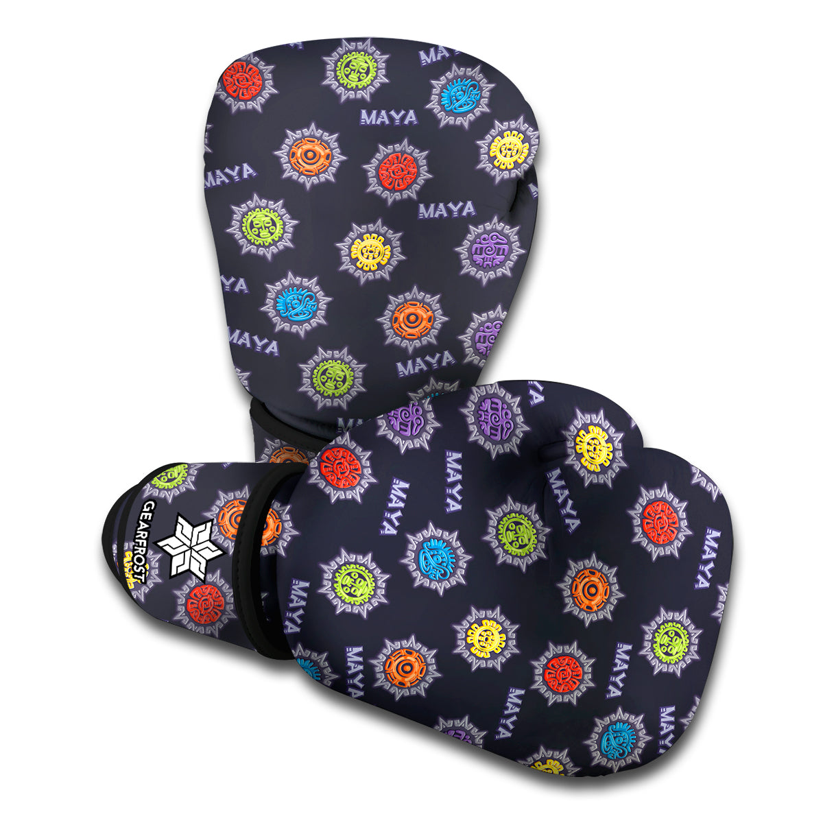 Colorful Maya Pattern Print Boxing Gloves