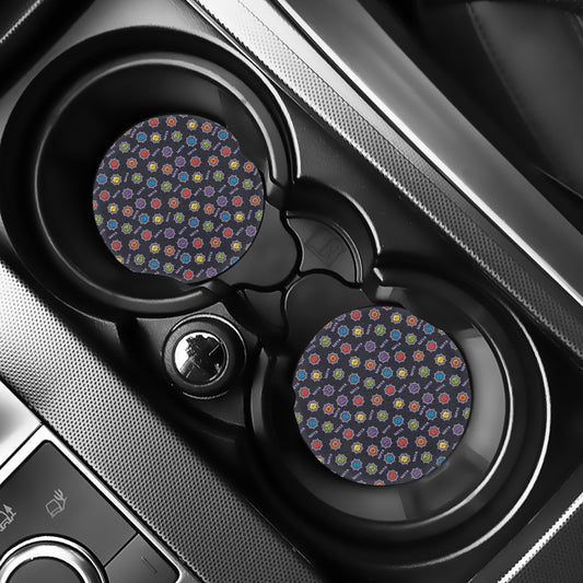 Colorful Maya Pattern Print Car Coasters
