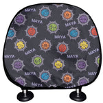 Colorful Maya Pattern Print Car Headrest Covers