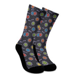 Colorful Maya Pattern Print Crew Socks