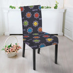 Colorful Maya Pattern Print Dining Chair Slipcover