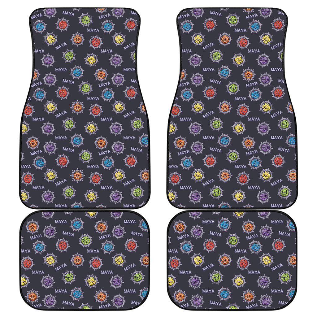Colorful Maya Pattern Print Front and Back Car Floor Mats