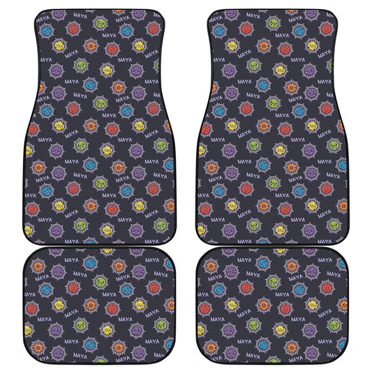 Colorful Maya Pattern Print Front and Back Car Floor Mats