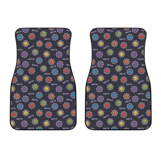 Colorful Maya Pattern Print Front Car Floor Mats