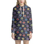 Colorful Maya Pattern Print Hoodie Dress