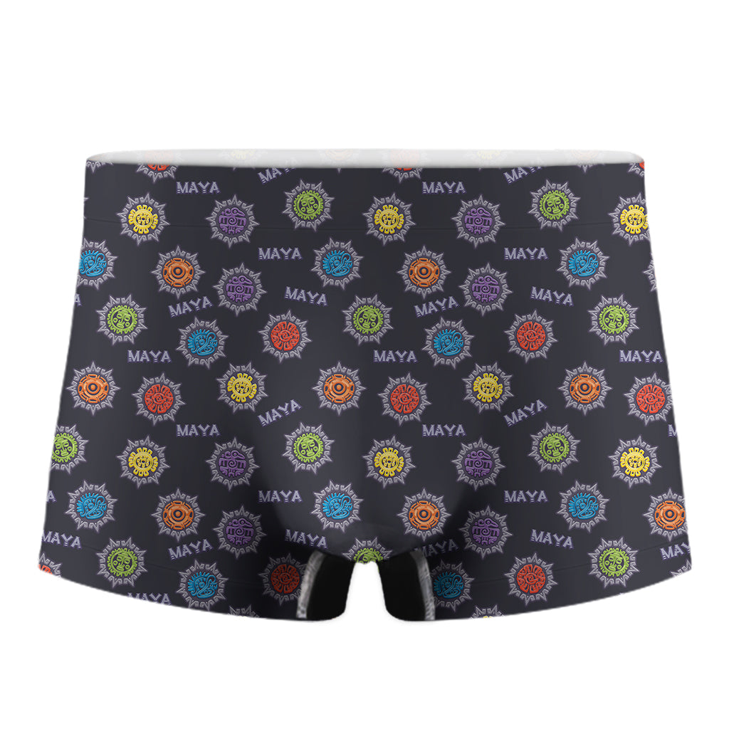 Colorful Maya Pattern Print Men's Boxer Briefs
