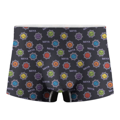 Colorful Maya Pattern Print Men's Boxer Briefs