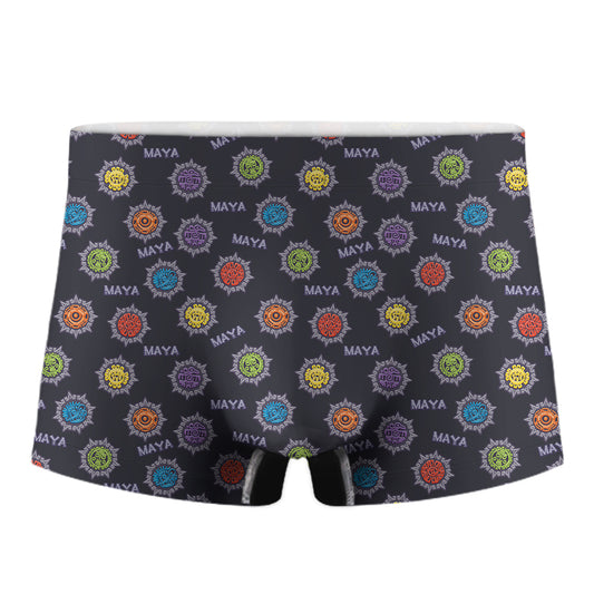 Colorful Maya Pattern Print Men's Boxer Briefs