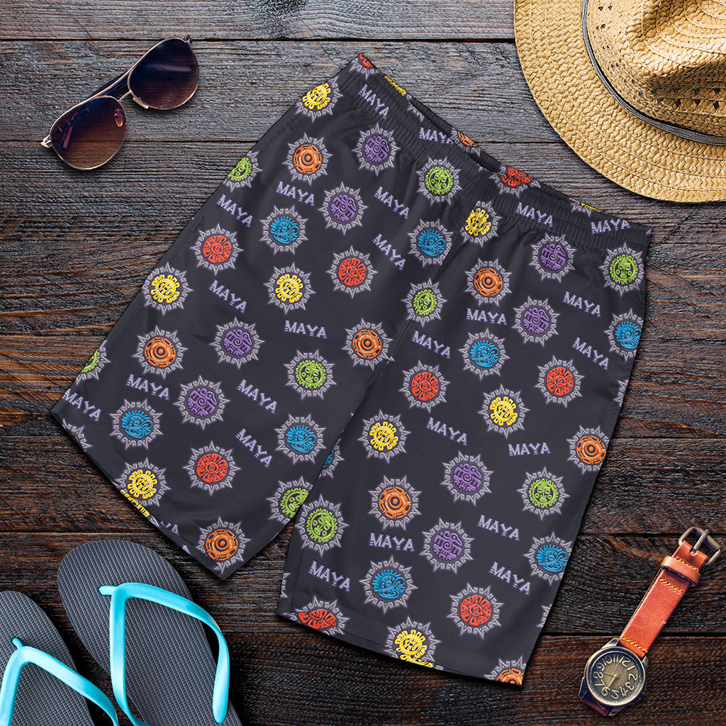 Colorful Maya Pattern Print Men's Shorts