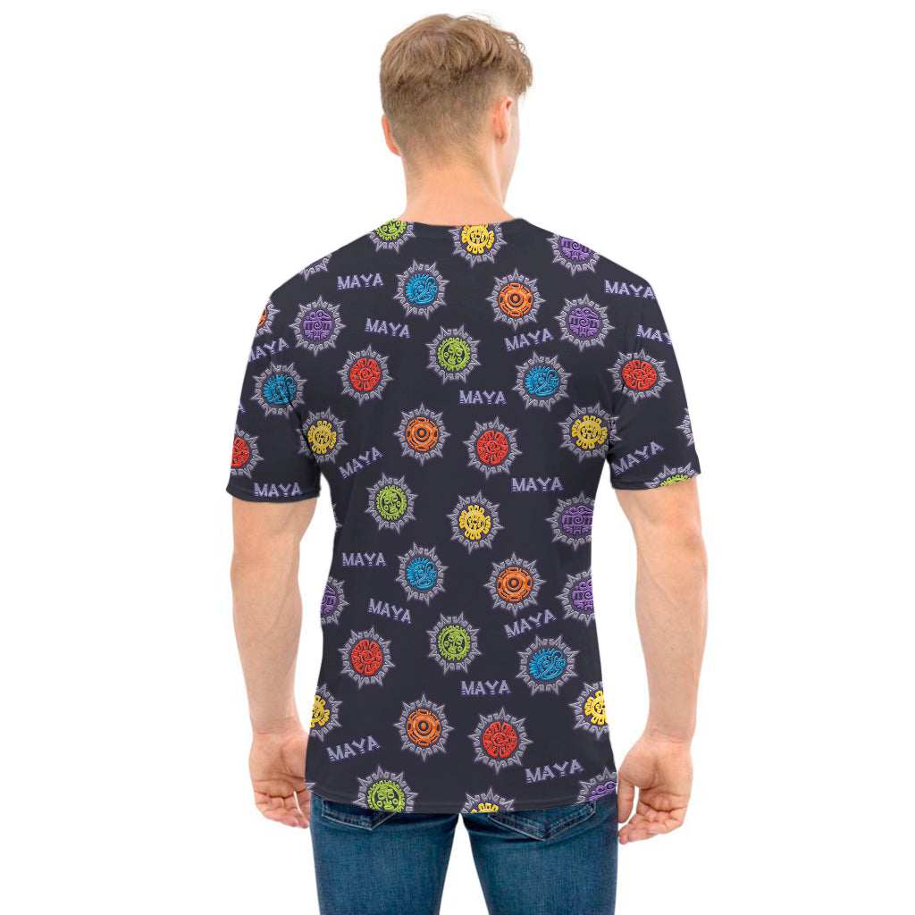 Colorful Maya Pattern Print Men's T-Shirt