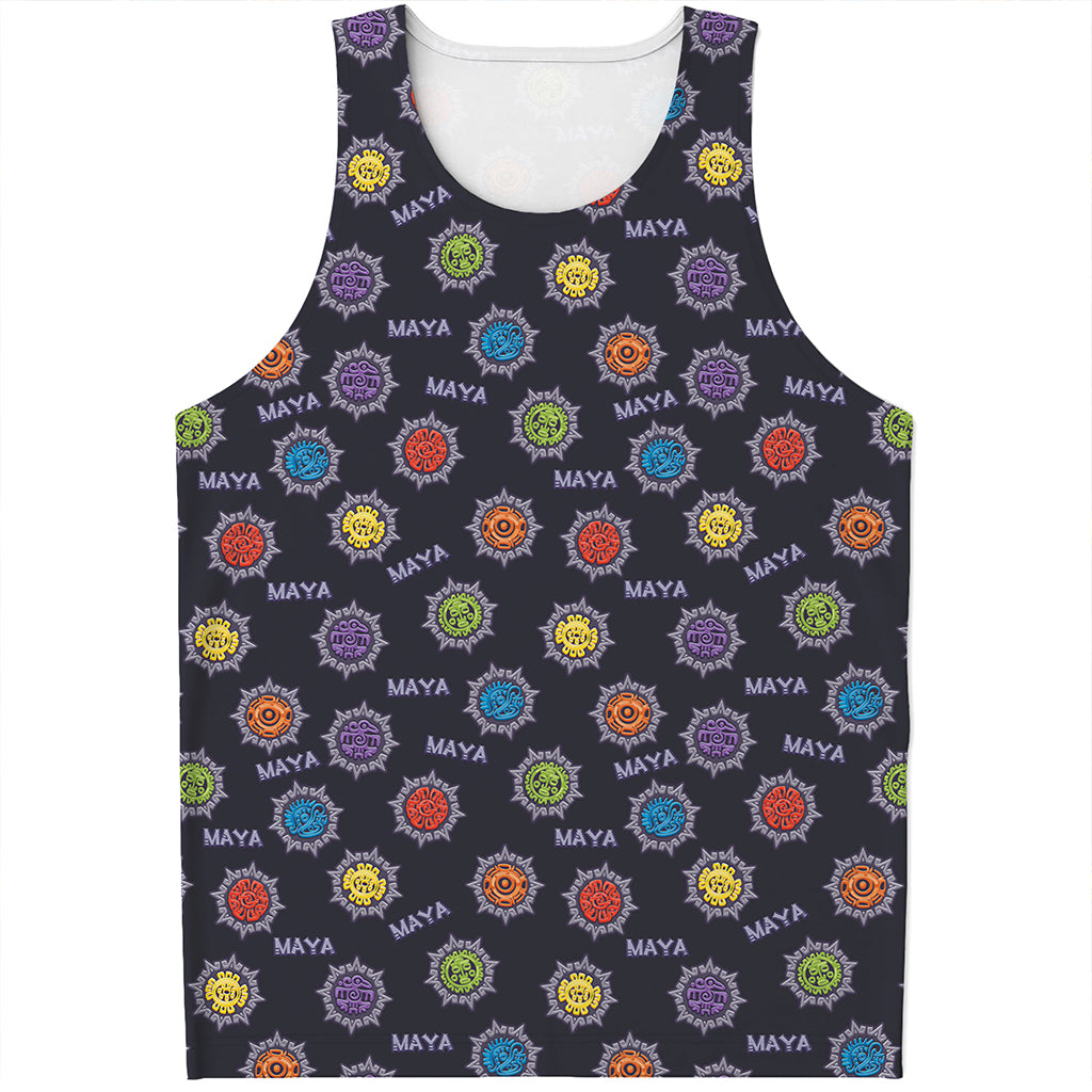 Colorful Maya Pattern Print Men's Tank Top