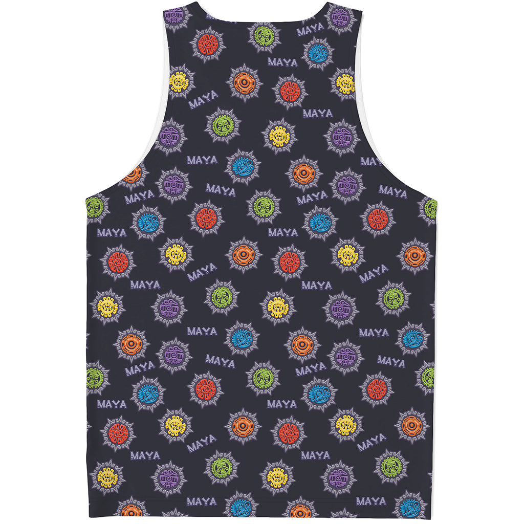 Colorful Maya Pattern Print Men's Tank Top