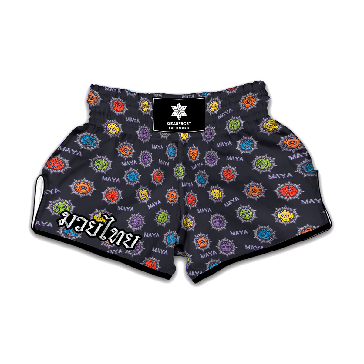 Colorful Maya Pattern Print Muay Thai Boxing Shorts