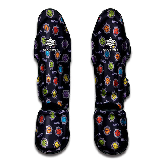 Colorful Maya Pattern Print Muay Thai Shin Guard