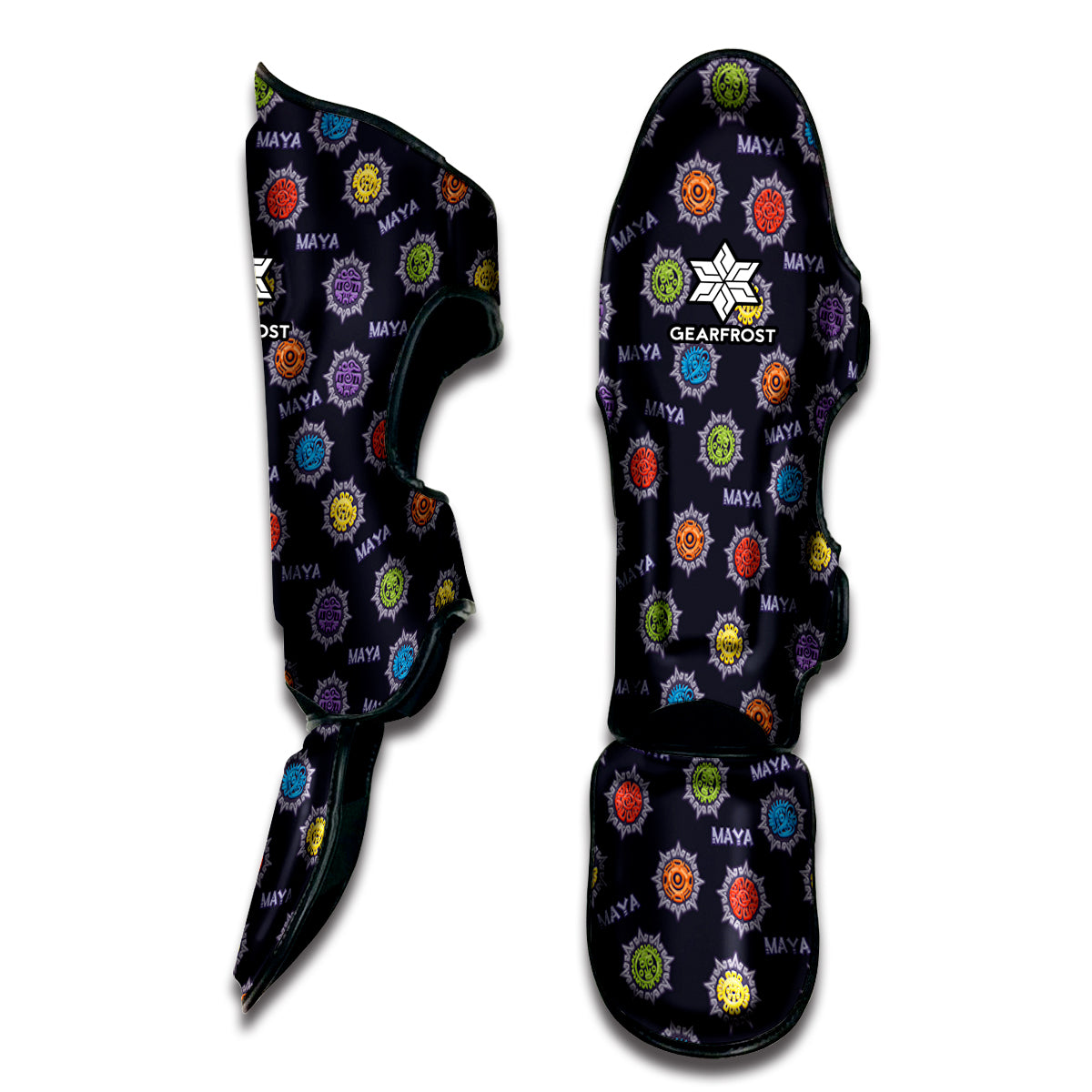 Colorful Maya Pattern Print Muay Thai Shin Guard