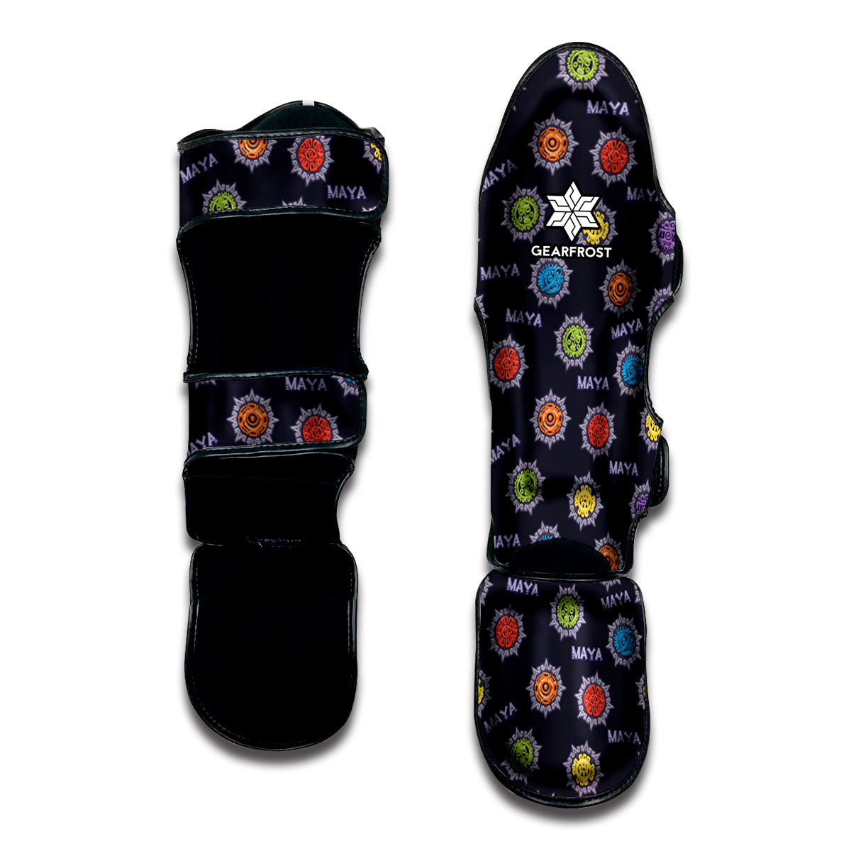 Colorful Maya Pattern Print Muay Thai Shin Guard