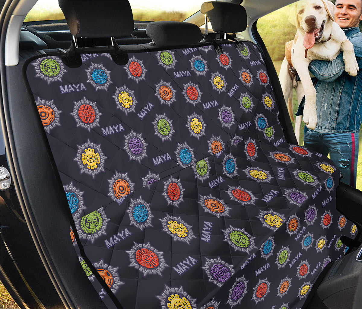 Colorful Maya Pattern Print Pet Car Back Seat Cover
