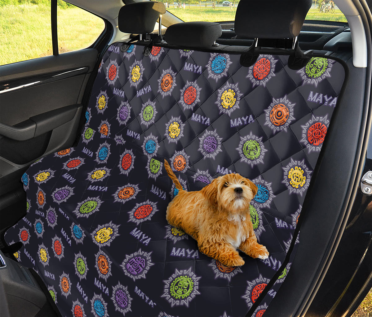 Colorful Maya Pattern Print Pet Car Back Seat Cover