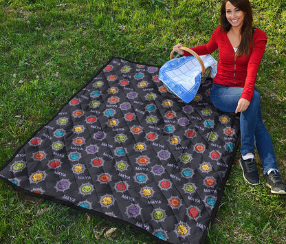 Colorful Maya Pattern Print Quilt