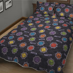 Colorful Maya Pattern Print Quilt Bed Set