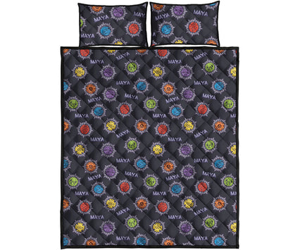 Colorful Maya Pattern Print Quilt Bed Set