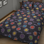 Colorful Maya Pattern Print Quilt Bed Set