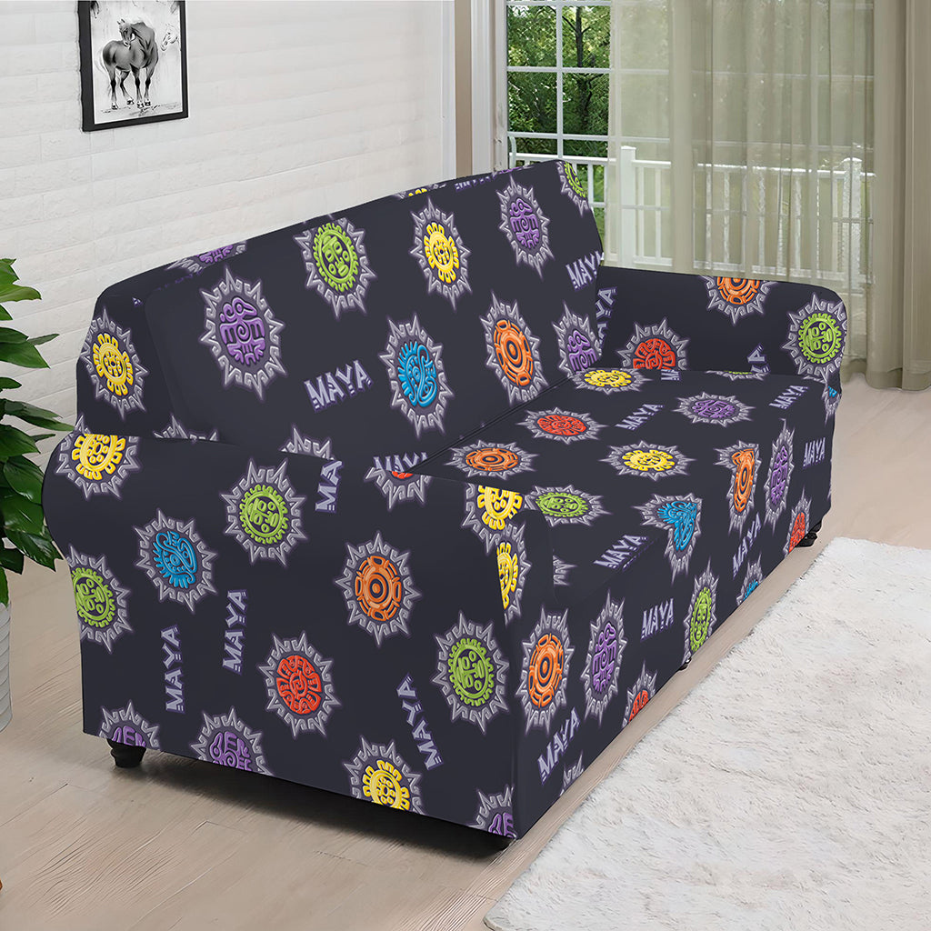 Colorful Maya Pattern Print Sofa Cover