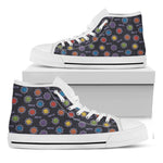 Colorful Maya Pattern Print White High Top Shoes