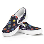 Colorful Maya Pattern Print White Slip On Shoes