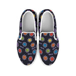 Colorful Maya Pattern Print White Slip On Shoes