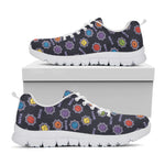 Colorful Maya Pattern Print White Sneakers