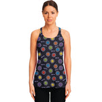 Colorful Maya Pattern Print Women's Racerback Tank Top