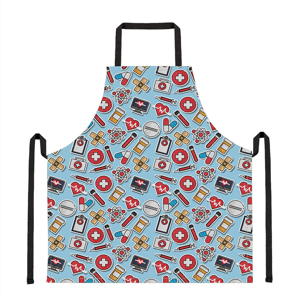 Colorful Medical Pattern Print Apron