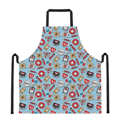 Colorful Medical Pattern Print Apron