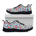 Colorful Medical Pattern Print Black Running Shoes