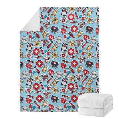 Colorful Medical Pattern Print Blanket